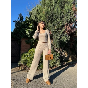 petite ateiler Fitilli prenses kol alt üst takım bej