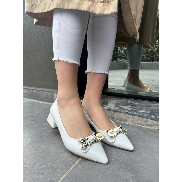 petite ateiler Jies Beyaz Topuklu Ayakkabı