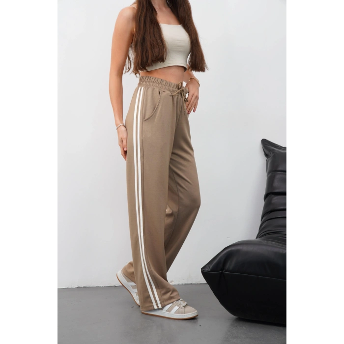 petite ateiler Yandan çift şeritli oys pantolon vizon