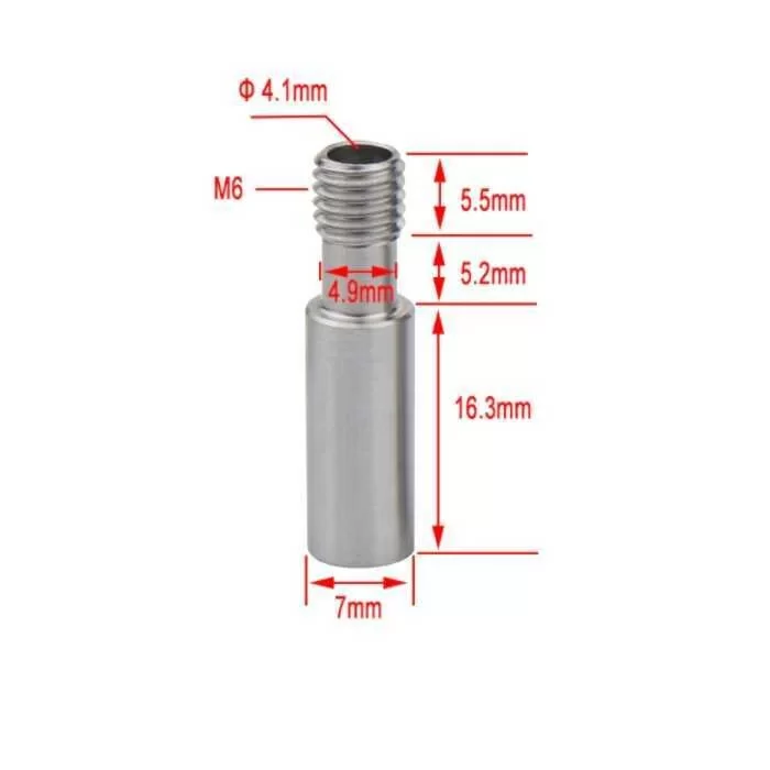 3D Yazıcı MK8/CR10 M7x27mm Dişsiz Barel 4.1mm Barel