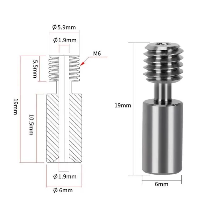 Creality Ender 3 S1-S1 Pro Titanyum Barel