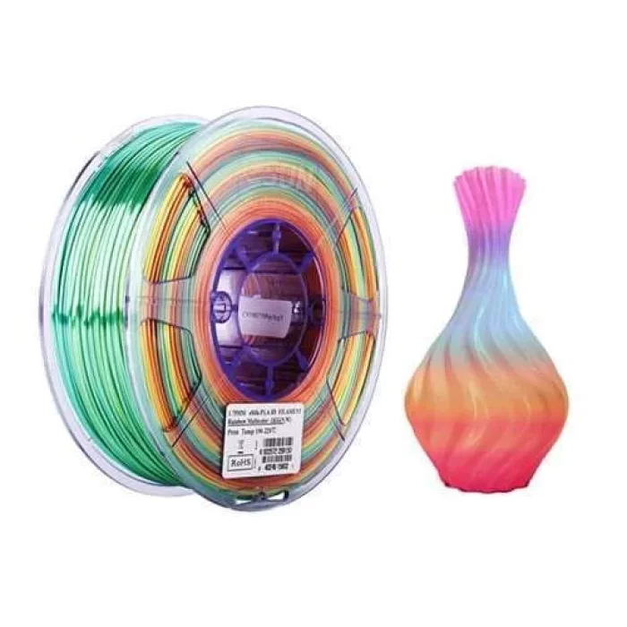 eSUN eSilk PLA Rainbow Multi Renk Parlak Yüzey Filament 1.75mm 1Kg