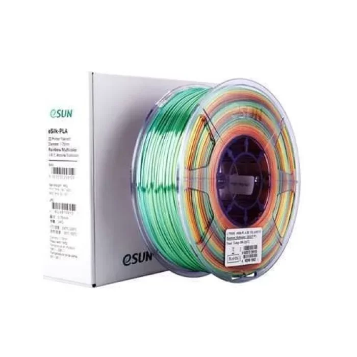 eSUN eSilk PLA Rainbow Multi Renk Parlak Yüzey Filament 1.75mm 1Kg