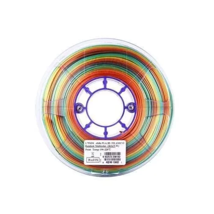 eSUN eSilk PLA Rainbow Multi Renk Parlak Yüzey Filament 1.75mm 1Kg