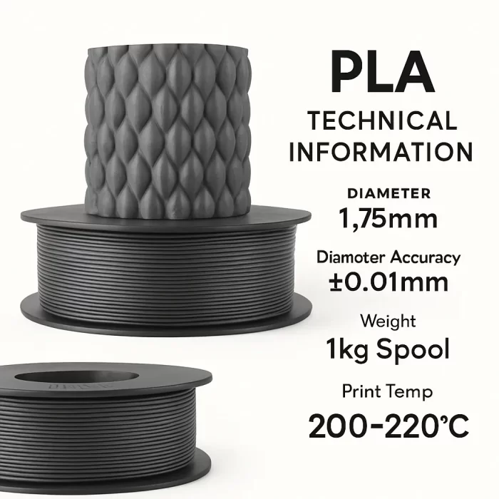 Filetto PLA+Gümüş Gri Filament 1.75mm 1 KG