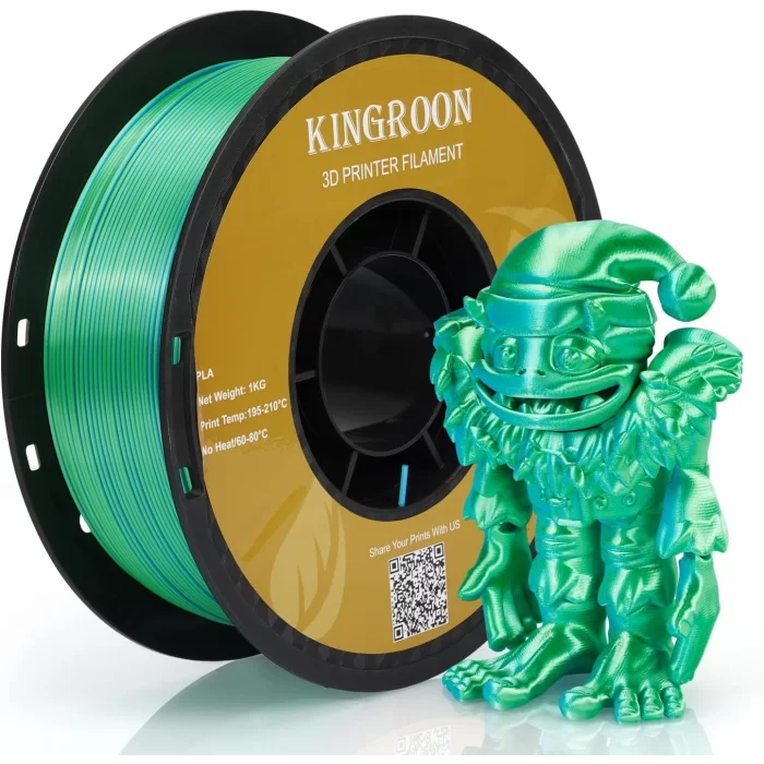 Kingroon PLA Silk Çift Renk Yeşil Mavi 1.75mm 1kg