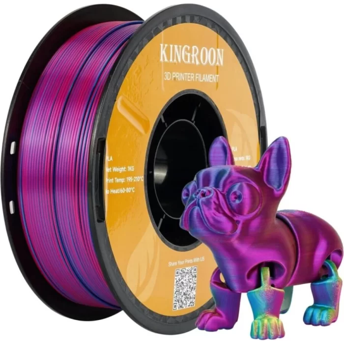 Kingroon PLA Silk üçlü renk Filament - Altın Fuşya Mavi