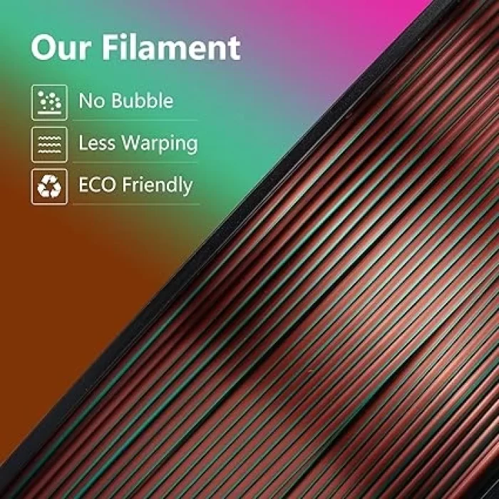 Kingroon PLA Silk üçlü renk Filament Yeşil Mor Bakır 1.75mm 1kg