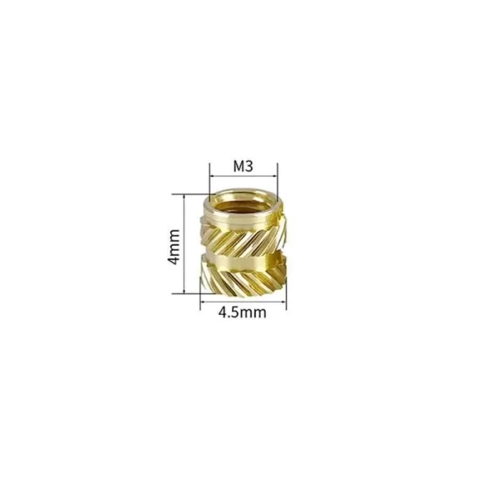 M3x4mm Pirinç İnsert Somun 3D Baskı Uyumlu
