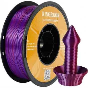 Kingroon PLA Silk üçlü renk Filament Kırmızı Altın Mor 1.75mm 1kg