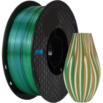 Kingroon PLA Silk üçlü renk Filament - Mavi Yeşil Turuncu