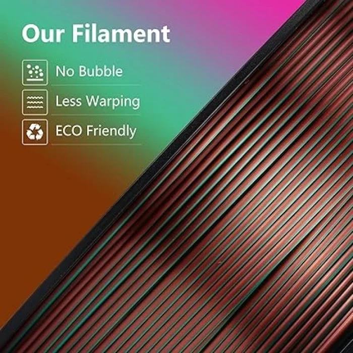 Kingroon PLA Silk üçlü renk Filament Yeşil Mor Bakır 1.75mm 1kg