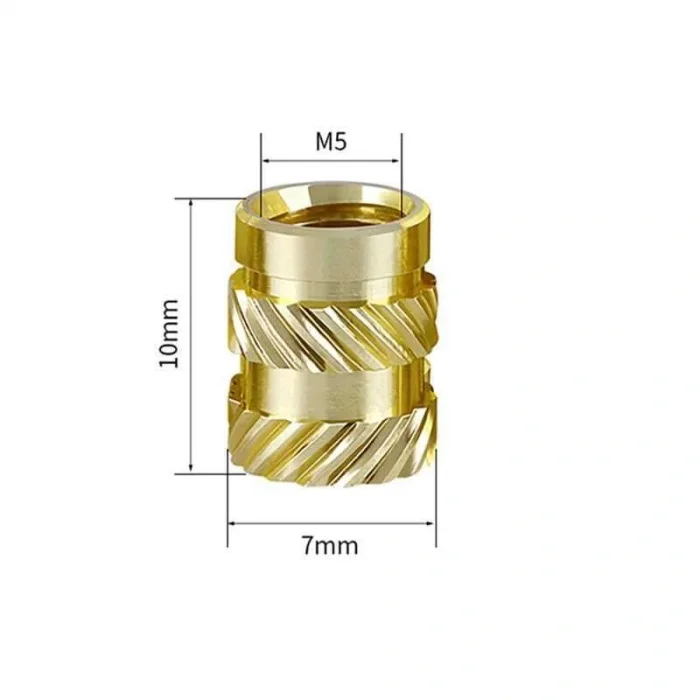 M5x10mm Pirinç Insert Somun 3D Baskı Uyumlu