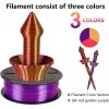 Kingroon PLA Silk üçlü renk Filament Kırmızı Altın Mor 1.75mm 1kg