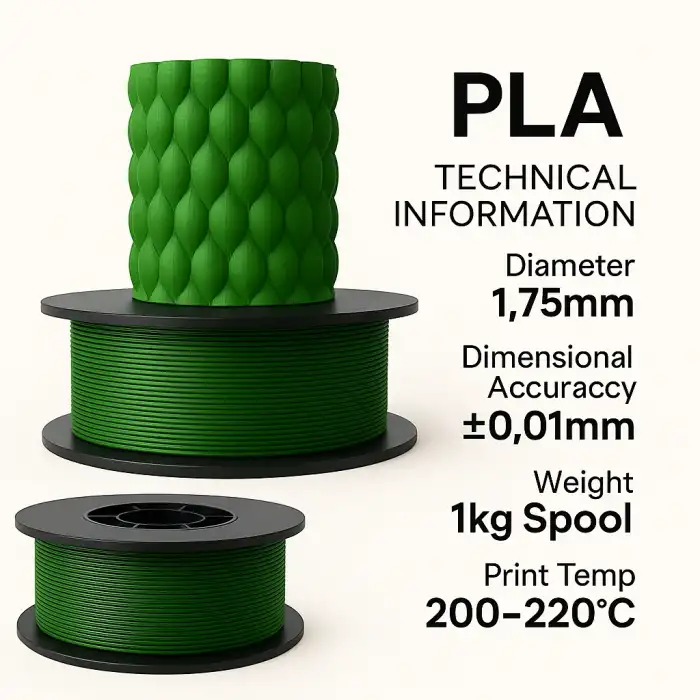 Filetto PLA+ Zümrüt Yeşili Filament 1.75mm 1 KG