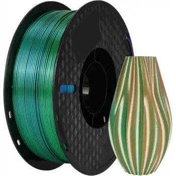 Kingroon PLA Silk üçlü renk Filament - Mavi Yeşil Turuncu
