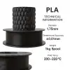 Filetto PLA+Siyah Filament 1.75mm 1 KG