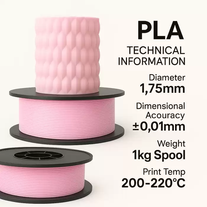Filetto PLA+Toz Pembe Filament 1.75mm 1 KG