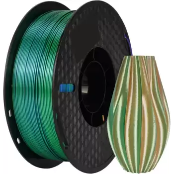 Kingroon PLA Silk üçlü renk Filament - Mavi Yeşil Turuncu