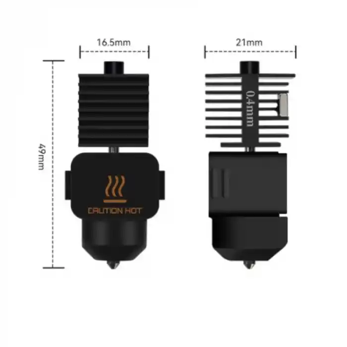 0.4mm Bambu Lab A1, A1 Mini Hotend Seti - Sertleştirilmiş Çelik Nozzle
