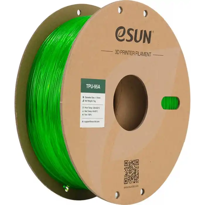 eSUN 1.75 mm eTPU-95A Transparan Yeşil Filament