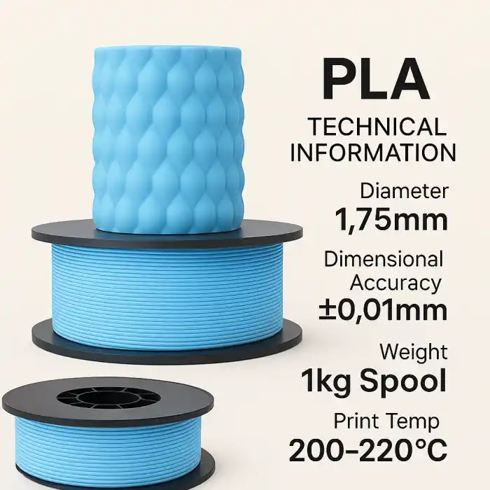 Filetto PLA+ Açık Mavi Filament 1.75mm 1 KG