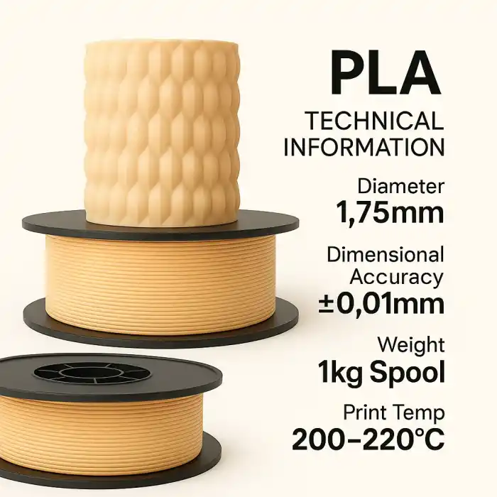 Filetto PLA+Bej Filament 1.75mm 1 KG