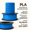 Filetto PLA+Mavi Filament 1.75mm 1 KG