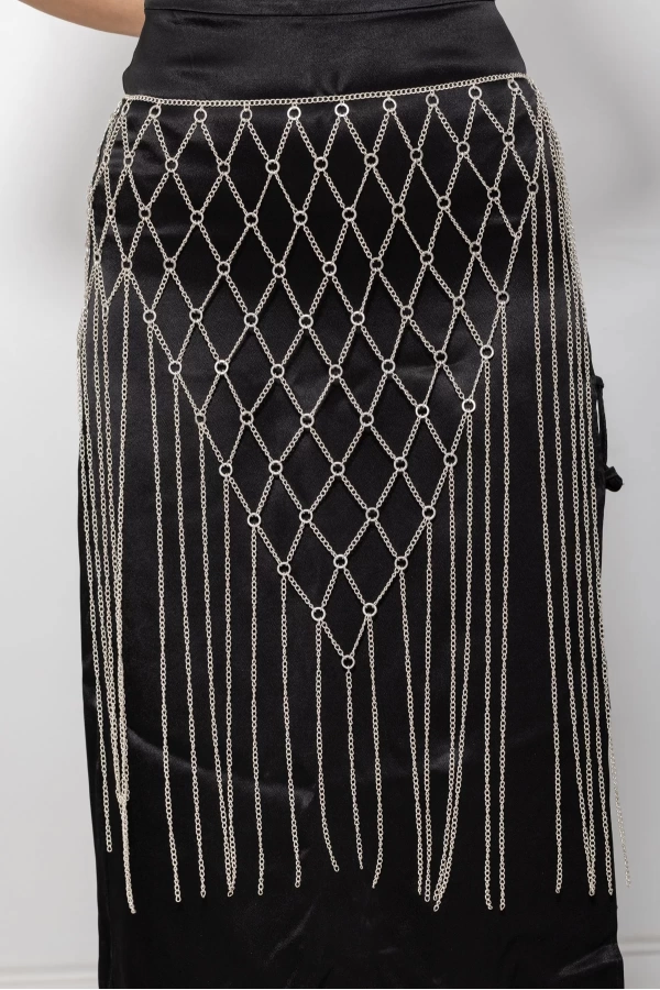 ZeyDor Boho Belt with Lozenge Shaped Dangle Chains 14013