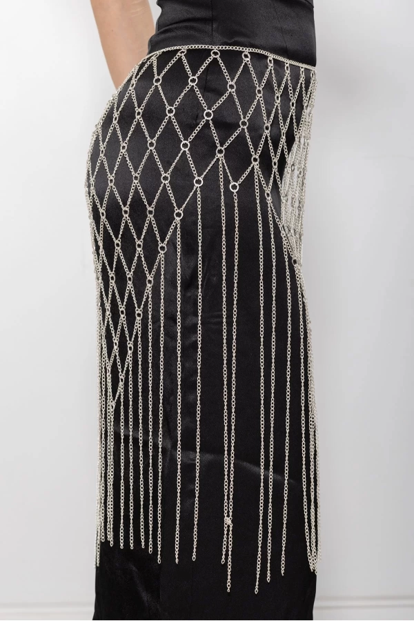 ZeyDor Boho Belt with Lozenge Shaped Dangle Chains 14013