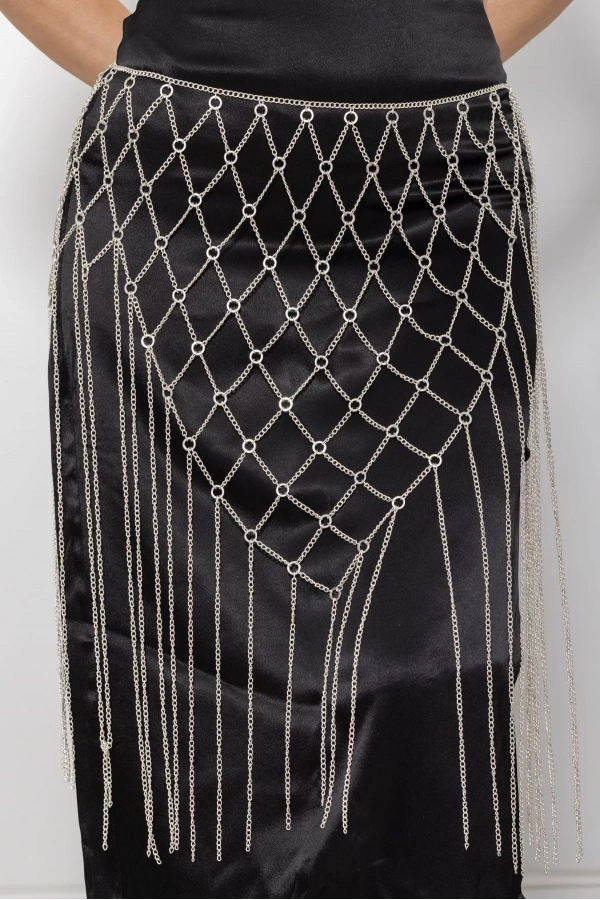ZeyDor Boho Belt with Lozenge Shaped Dangle Chains 14013