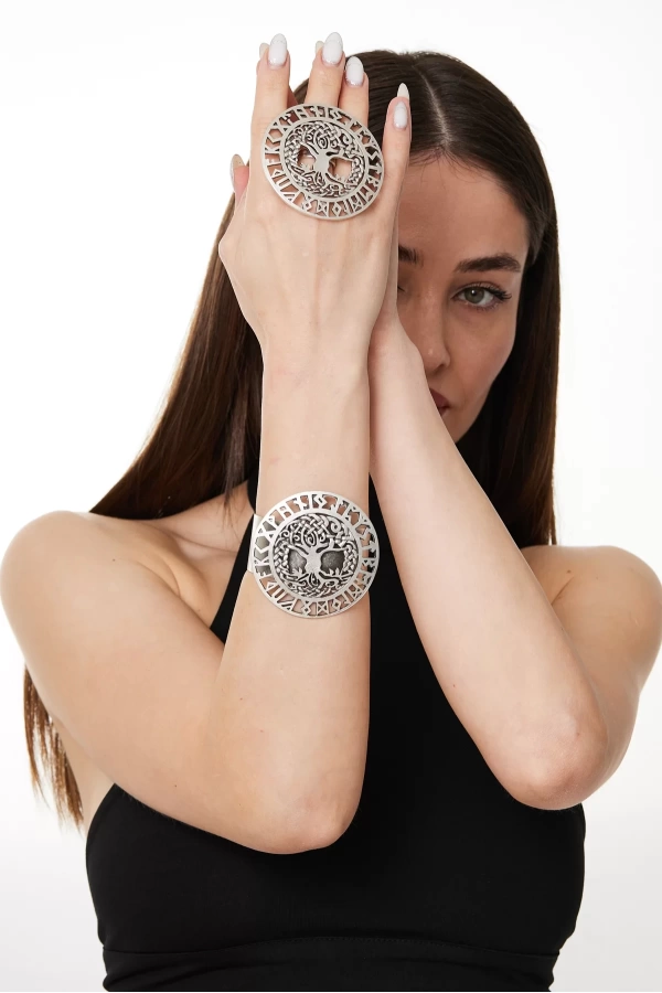 ZeyDor Runic Tree of Life Bracelet and Ring Set