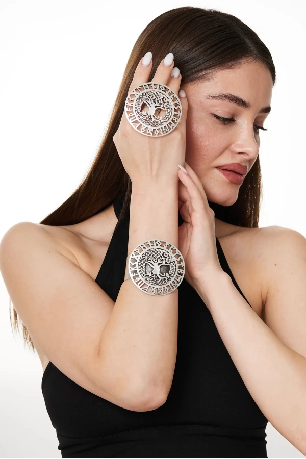 ZeyDor Runic Tree of Life Bracelet and Ring Set