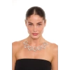 ZeyDor Beyaz Kristal Taşlı Kolye