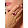 ZeyDor Bordo Dikdörtgen Kristal Yüzük
