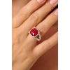 ZeyDor Bordo Kristal Taşlı Kare Yüzük