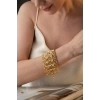 ZeyDor Gold İşlemeli Geniş Bileklik