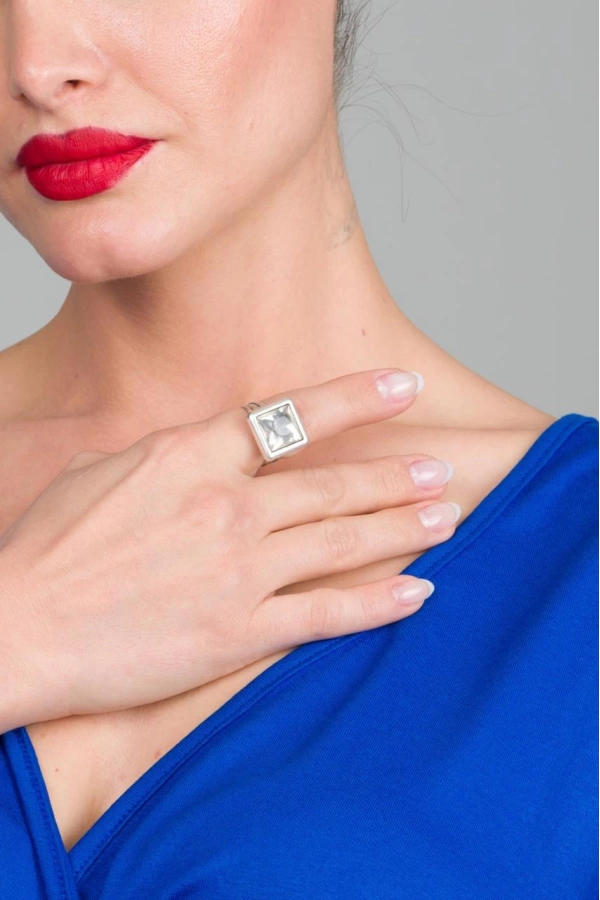 ZeyDor White Crystal Gemstone Ring 1590