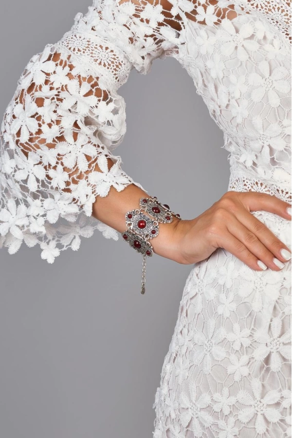 ZeyDor Authentic Bracelet with Burgundy Stone 3051