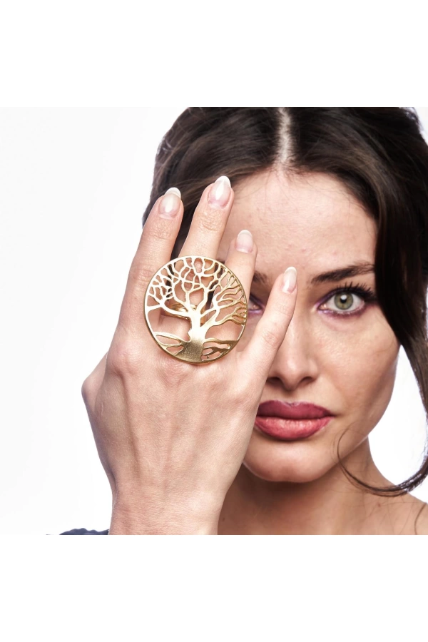 ZeyDor Gold Big Tree Ring 10098