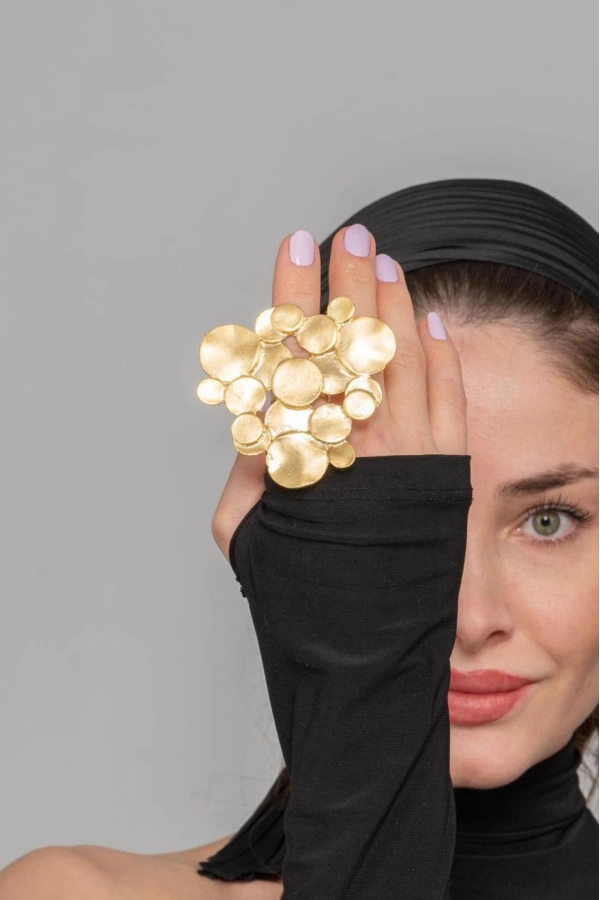 ZeyDor Gold Large Modern Ring 10054