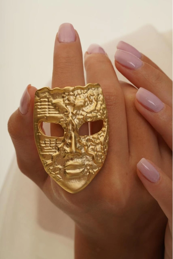 ZeyDor Gold Mask Ring 1308