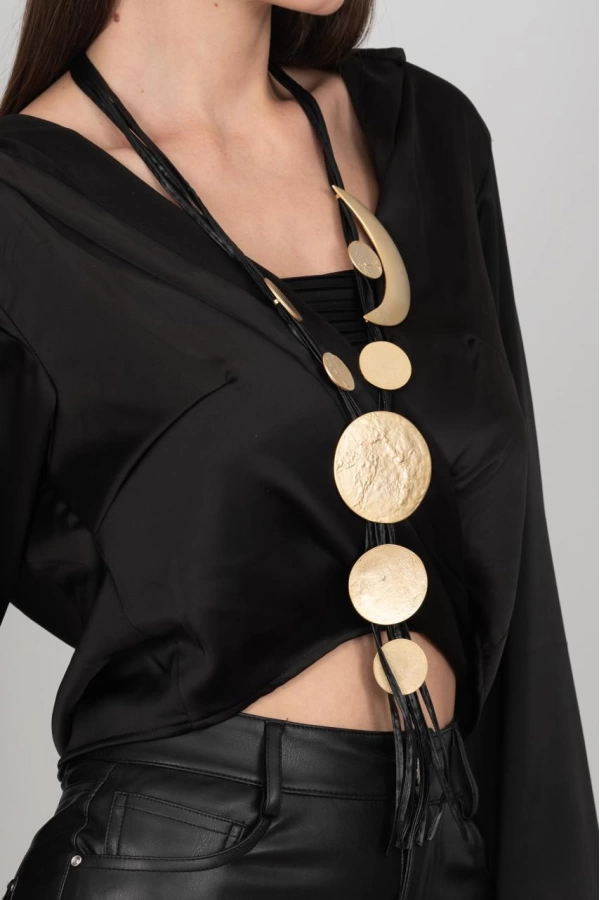 ZeyDor Gold Long Moon Necklace 6204