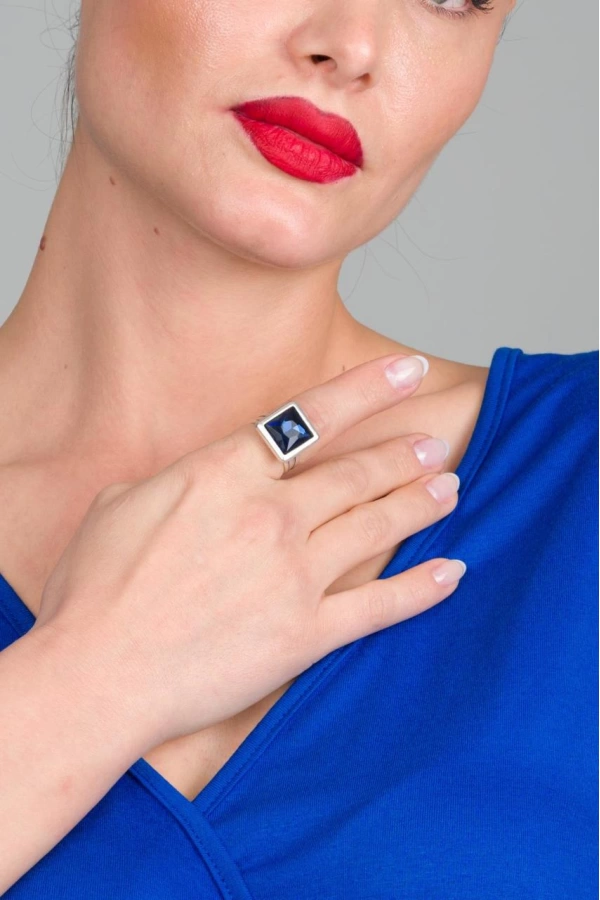 ZeyDor Parlament Blue Crystal Ring 1592