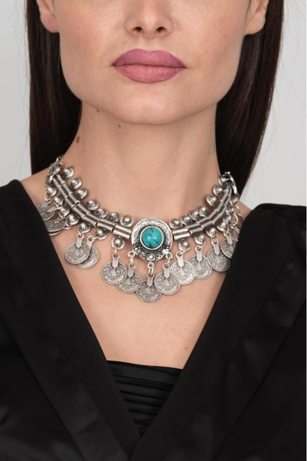 ZeyDor Oriental Necklace with Turquoise Stone 6216