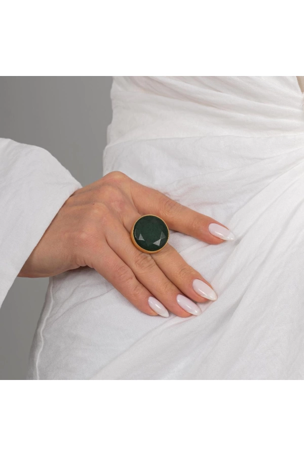 ZeyDor Green Stone Natural Stone Ring 1526