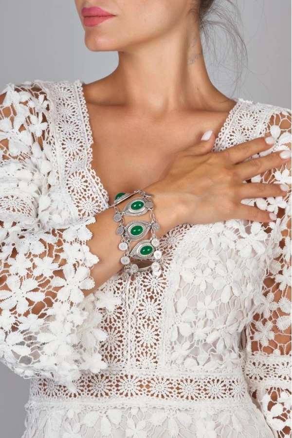 ZeyDor Green Stone Drop Bracelet 3000