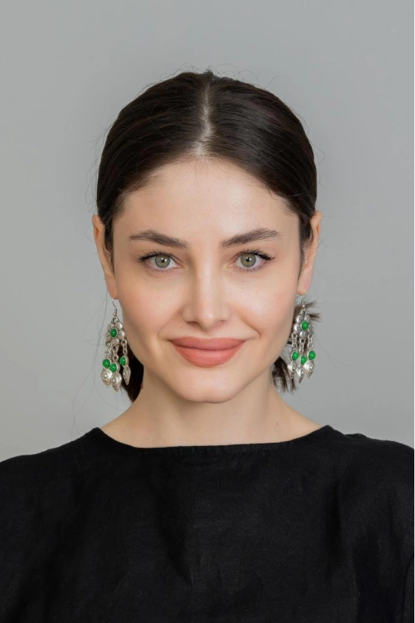 ZeyDor Green Stone Daisy Earrings 2197