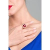 ZeyDor Square Ring with Red Crystal Stone 1589