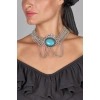 ZeyDor Turquoise Stone Chain Design Necklace 6089